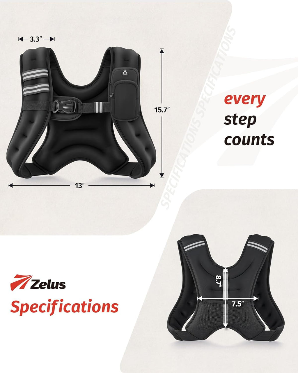 ZELUS Adjustable Weighted Vest